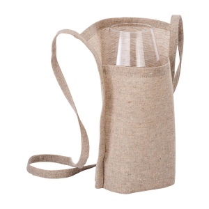 Porte-verre de dégustation en coton recyclé de 150 g/m2, avec poche et soufflet. 2