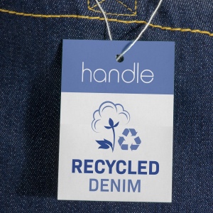 Tote bag en coton denim recyclé, 180 g/m2, anses longues et soufflet 4