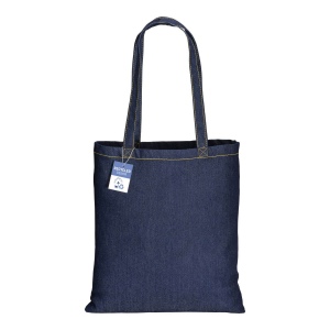Tote bag en coton denim recyclé, 180 g/m2, anses longues 3