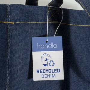 Tote bag en coton denim recyclé, 180 g/m2, anses longues 4