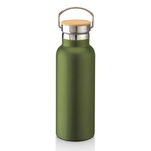 Thermos en acier inoxidable avec double paroi isolante de 500 ml avec bouchon en bambou 2