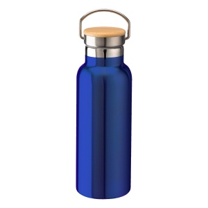 Thermos en acier inoxidable avec double paroi isolante de 500 ml avec bouchon en bambou 3