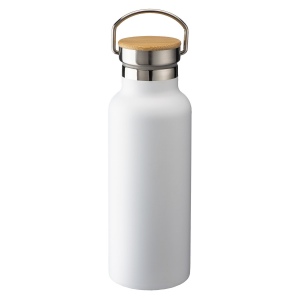 Thermos en acier inoxidable avec double paroi isolante de 500 ml avec bouchon en bambou 2