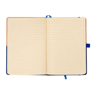 Carnet en liège et PU, feuilles lignées de couleur ivoire, 80 pag. de 70 gr,papier recyclé 9