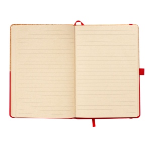Carnet en liège et PU, feuilles lignées de couleur ivoire, 80 pag. de 70 gr,papier recyclé 11