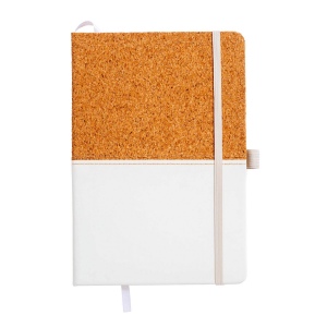Carnet en liège et PU, feuilles lignées de couleur ivoire, 80 pag. de 70 gr,papier recyclé 7