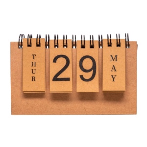 Calendrier perpétuel en carton avec spirales (jours et mois en anglais) 4