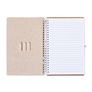 Carnet à anneaux en liège transformable en support pour téléphone portable. 3
