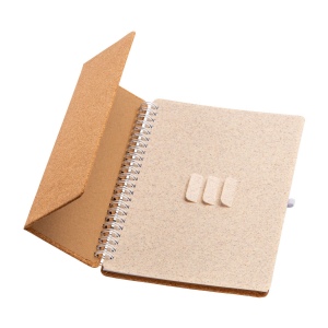 Carnet à anneaux en liège transformable en support pour téléphone portable. 8