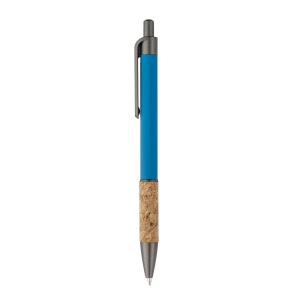 Stylo en aluminium avec manche en liège, clip bruni, dessus et pointe 11