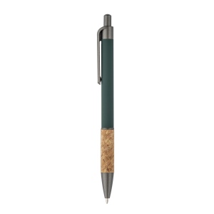 Stylo en aluminium avec manche en liège, clip bruni, dessus et pointe 14