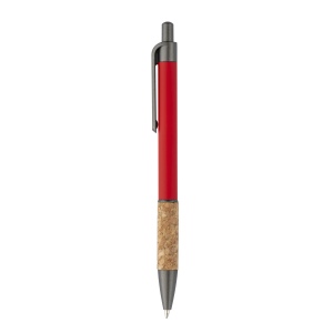 Stylo en aluminium avec manche en liège, clip bruni, dessus et pointe 15