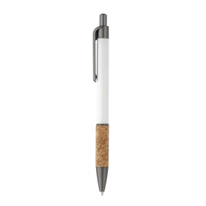 Stylo en aluminium avec manche en liège, clip bruni, dessus et pointe 17