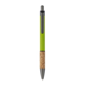 Stylo en aluminium avec manche en liège, clip bruni, dessus et pointe 2