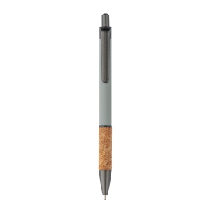 Stylo en aluminium avec manche en liège, clip bruni, dessus et pointe 4