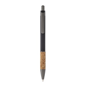 Stylo en aluminium avec manche en liège, clip bruni, dessus et pointe 8