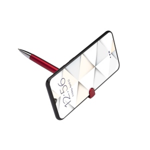 Stylo à bille en plastique avec corps métallique, support pour téléphone portable 24