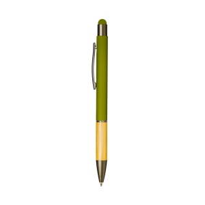 Stylo à bille en aluminium avec grip en bambou et touch caoutchouté 10