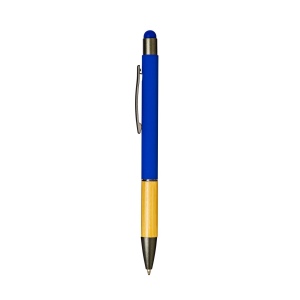 Stylo à bille en aluminium avec grip en bambou et touch caoutchouté 12