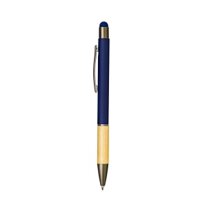 Stylo à bille en aluminium avec grip en bambou et touch caoutchouté 14