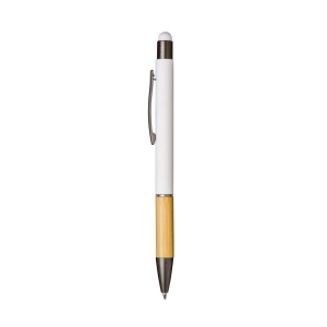 Stylo à bille en aluminium avec grip en bambou et touch caoutchouté 17