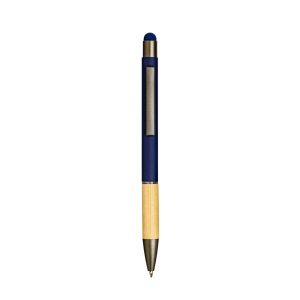 Stylo à bille en aluminium avec grip en bambou et touch caoutchouté 6