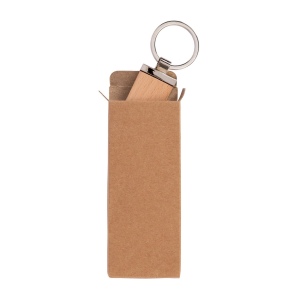 Porte-clés rectangulaire en métal, avec corps en bois 5