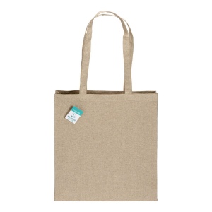 Tote bag  en coton recyclé 190 g/m2, anses longues et soufflet 12