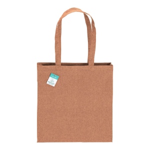 Tote bag  en coton recyclé 190 g/m2, anses longues et soufflet 24