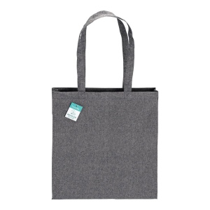 Tote bag  en coton recyclé 190 g/m2, anses longues et soufflet 28