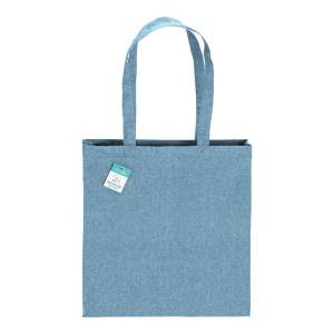Tote bag  en coton recyclé 190 g/m2, anses longues et soufflet 16