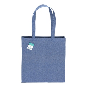 Tote bag  en coton recyclé 190 g/m2, anses longues et soufflet 20