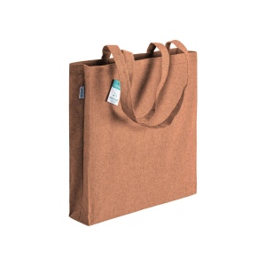 Tote bag  en coton recyclé 190 g/m2, anses longues et soufflet 6