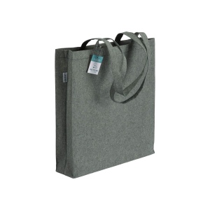 Tote bag  en coton recyclé 190 g/m2, anses longues et soufflet 9