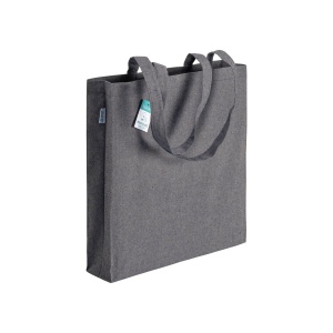 Tote bag  en coton recyclé 190 g/m2, anses longues et soufflet 8