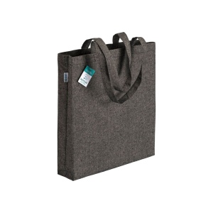 Tote bag  en coton recyclé 190 g/m2, anses longues et soufflet 11