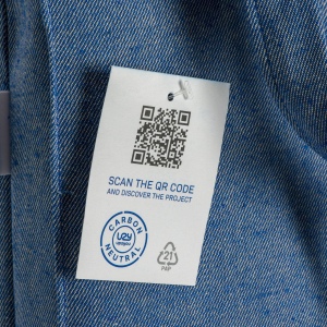 Tote bag carbon neutral en coton recyclé 280 g/m2, anses longues et soufflet 14