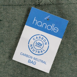 Tote bag carbon neutral en coton recyclé 280 g/m2, anses longues et soufflet 20