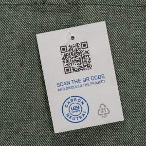 Tote bag carbon neutral en coton recyclé 280 g/m2, anses longues et soufflet 21