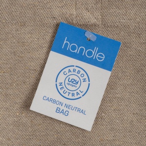 Tote bag carbon neutral en coton recyclé 280 g/m2, anses longues et soufflet 6