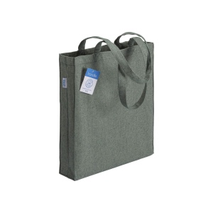 Tote bag carbon neutral en coton recyclé 280 g/m2, anses longues et soufflet 4