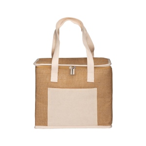 Sac isotherme en toile de jute avec intérieur argenté 3