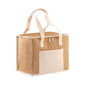 Sac isotherme en toile de jute avec intérieur argenté