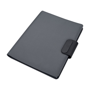 Pochette organizer en R-PET A4 avec bloc et fermeture magnétique qui s'illumine 2