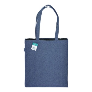 Tote bag en coton recyclé 280 g/m2, anses longues et soufflet 22