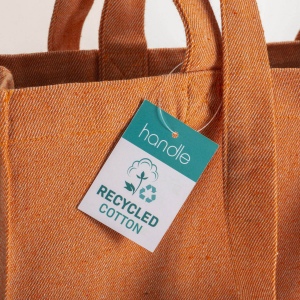 Tote bag en coton recyclé 280 g/m2, anses longues et soufflet 25
