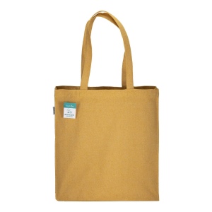 Tote bag en coton recyclé 280 g/m2, anses longues et soufflet 28