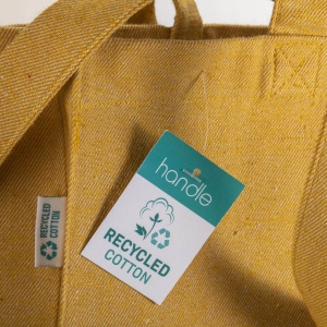 Tote bag en coton recyclé 280 g/m2, anses longues et soufflet 29
