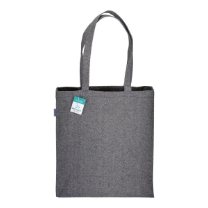 Tote bag en coton recyclé 280 g/m2, anses longues et soufflet 32