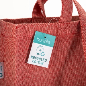Tote bag en coton recyclé 280 g/m2, anses longues et soufflet 39